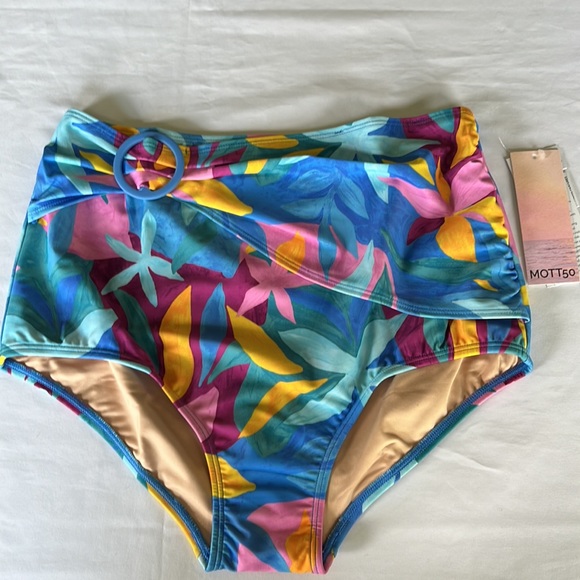 Mott50 High Waisted Wrap Bikini Bottom in Golden Hour floral Size XL NWT - Picture 5 of 13